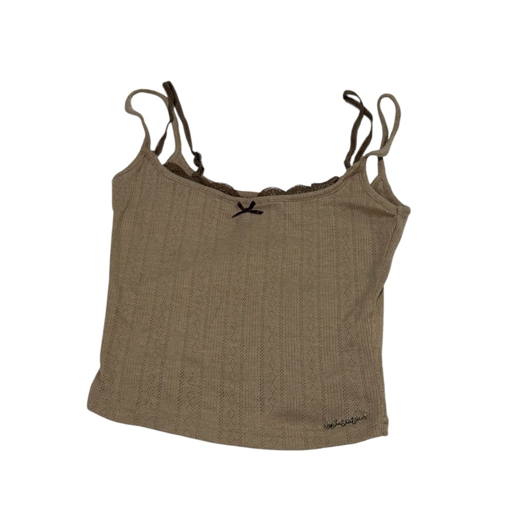 Elegant Tan Camisole with Bow Accent
